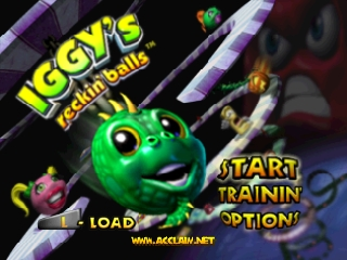 Iggy's Reckin' Balls title screen for Nintendo 64